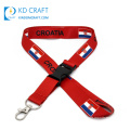 High quality cheap custom blank rainbow colorful printed breakaway polyester lanyard with buckle